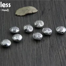 Uglyless Настоящее серебро 925 проба бобы фурнитура для бусин ювелирные изделия DIY ретро ручной работы резные цветы распорка бусины этнические Bijoux