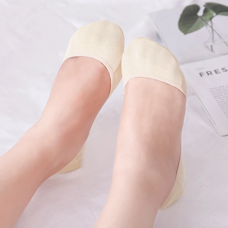 ЛИВА девушка 2019 Новая мода носок тапочки Для женщин летние хлопковые кружевные невидимое нескользящее покрытие Liner Low Cut носки Harajuku F7