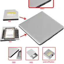 2,5 дюймовый USB 3,0 SATA жесткий диск корпус внешний HDD USB 3,0 Супер тонкий SATA 12,7 мм Blu-Ray DVD CD Привод Коробка Чехол для Mac 10