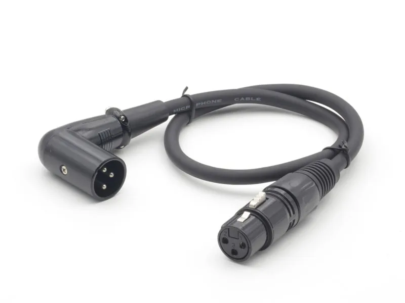 

90 degree angle XLR 3Pin Male to Female M/F Mic Microphone Extension Audio Cable free shipping