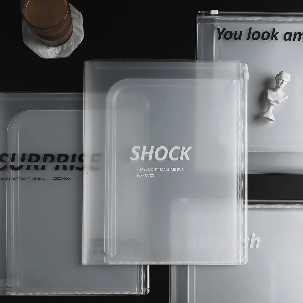 

A4 Transparent Nylon Zipper Bag Multifunction 6+1 File Folder Book Pencil Pen Document Pouch Filing Storage Bag Stationery Gifts