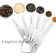 Мерные ложки из нержавеющей стали, набор из 6 для измерения сухих и жидкие ингредиенты
