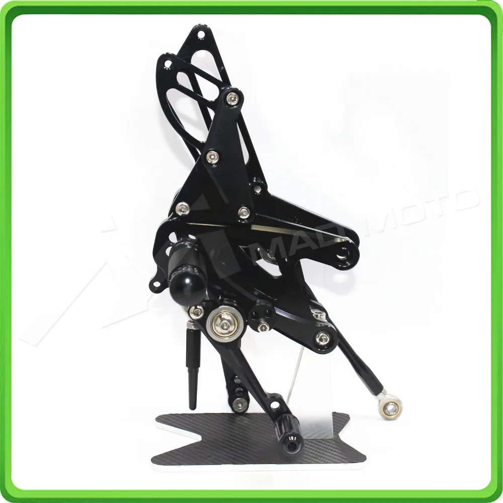 CNC Adjustable Rear Sets Rearset Footrest Foot Rest Pegs for Aprilia RSV4 ( R  FACTORY ) APRC ABS 2013 2014 2015 2016 Black (1)