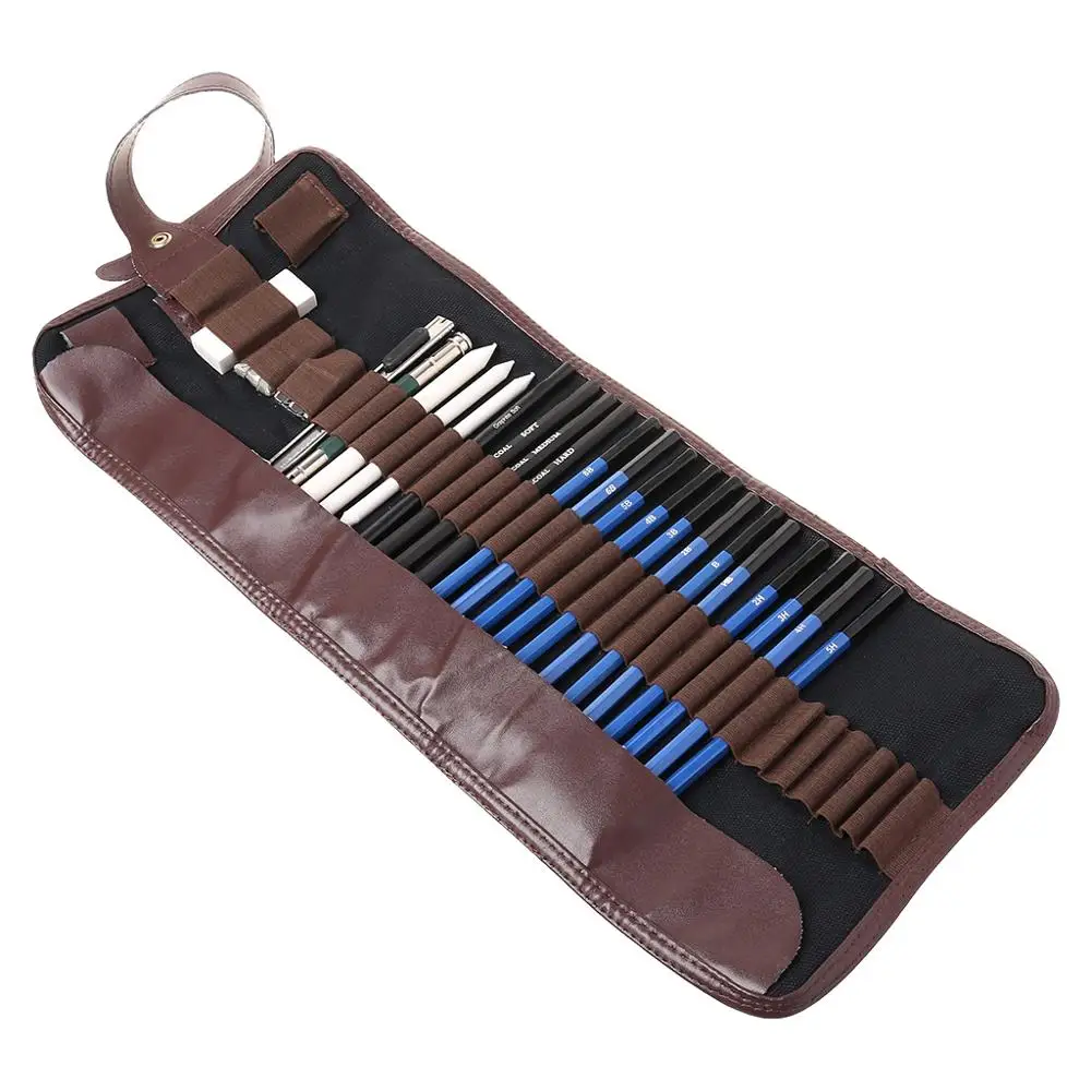 

24pcs Professional Sketching Drawing Art Tool Kit Graphite Charcoal Pencils Eraser Craft Painting Set
