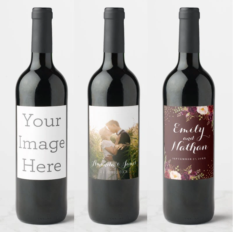 20 Pieces Customized Personalized Birthday Anniversary Wedding Wine Bottle Labels Adhesive Not Waterproof - Wedding wine bottle label