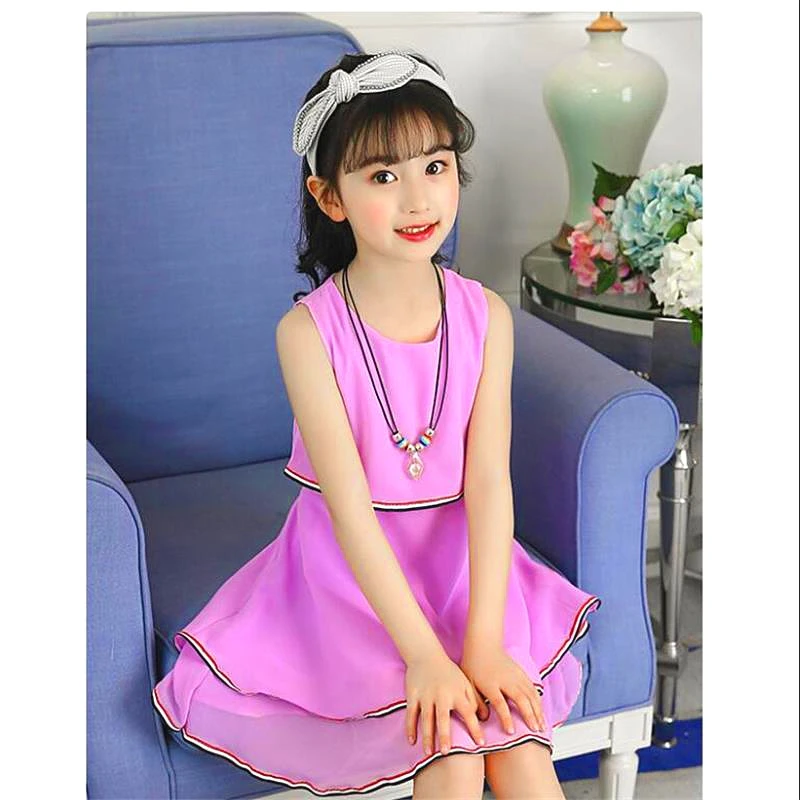 Летнее модное платье для девочек с бантом детское платье принцессы для маленьких девочек 4 8 10 для детей 12 лет Детская одежда хлопчатобумажная одежда - Цвет: Фиолетовый