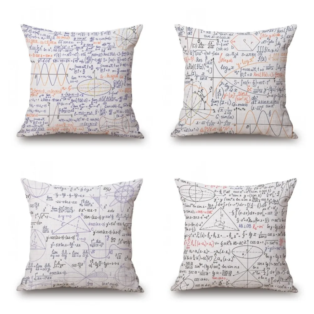 

Geometry Mathmatics Formula Big Bang Theory Home Decorative Throw Pillow Cover Creative Nordic Nerd Stylish Cushion Cover Cases