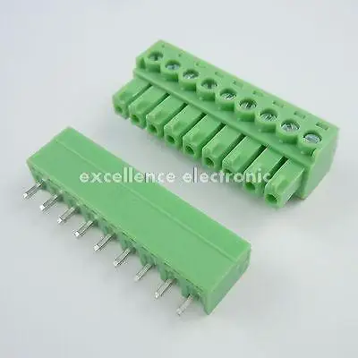 

50 Pcs 3.81mm Pitch 9 Pin Straight Screw Pluggable Terminal Block Plug Connector 15EDG