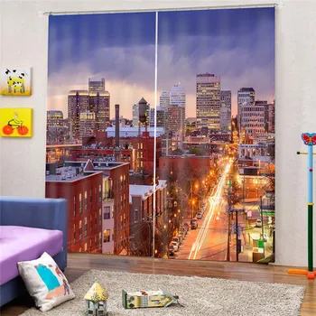 

3D Digital Print night scene Curtains pearls Luxury Window Living Room bedroom Cortinas Drapes Rideaux Customized size M18