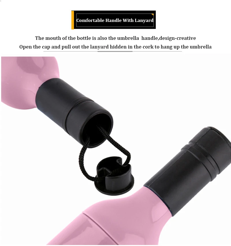 2019 Creative Wine Bottle Umbrella Rain Women 3 Folding Sun Rain UV Mini Umbrella girl Kids Female umbrellas cute gifts Parasol (4)