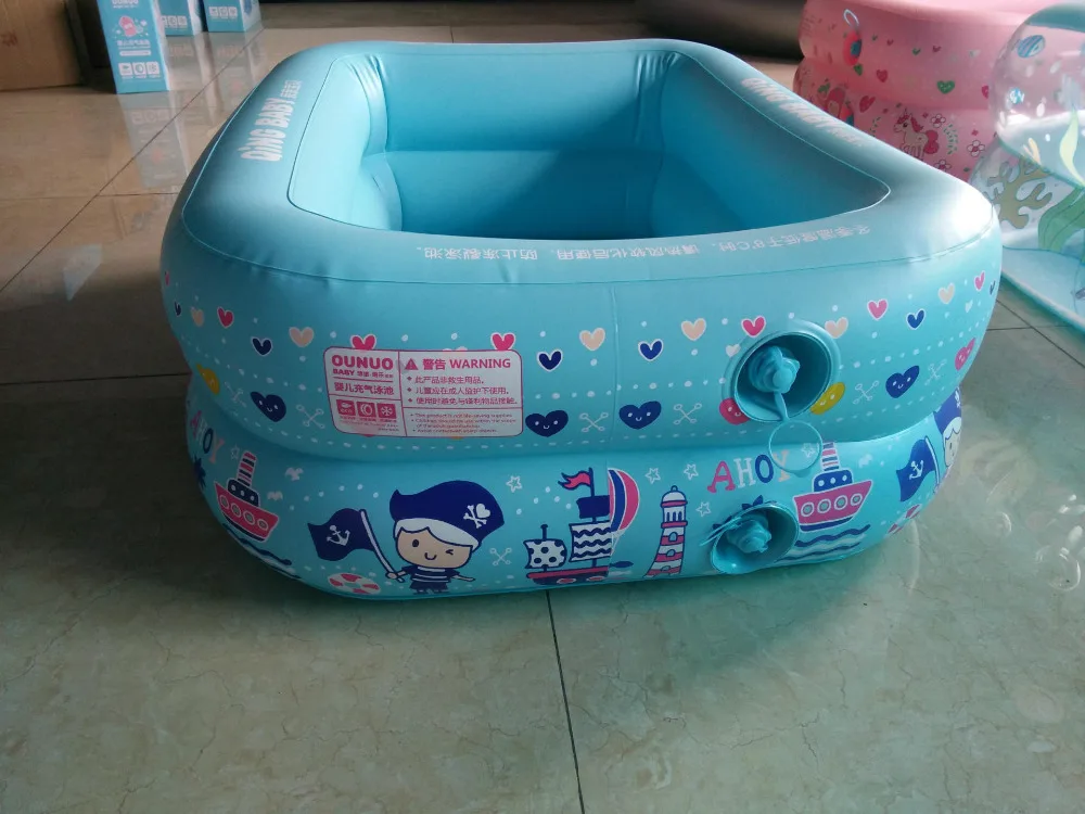 Rectangle 110*90*40cm Eco-friendly PVC Thicken Inflatable Baby paddling pool Colorful Ocean balls pool