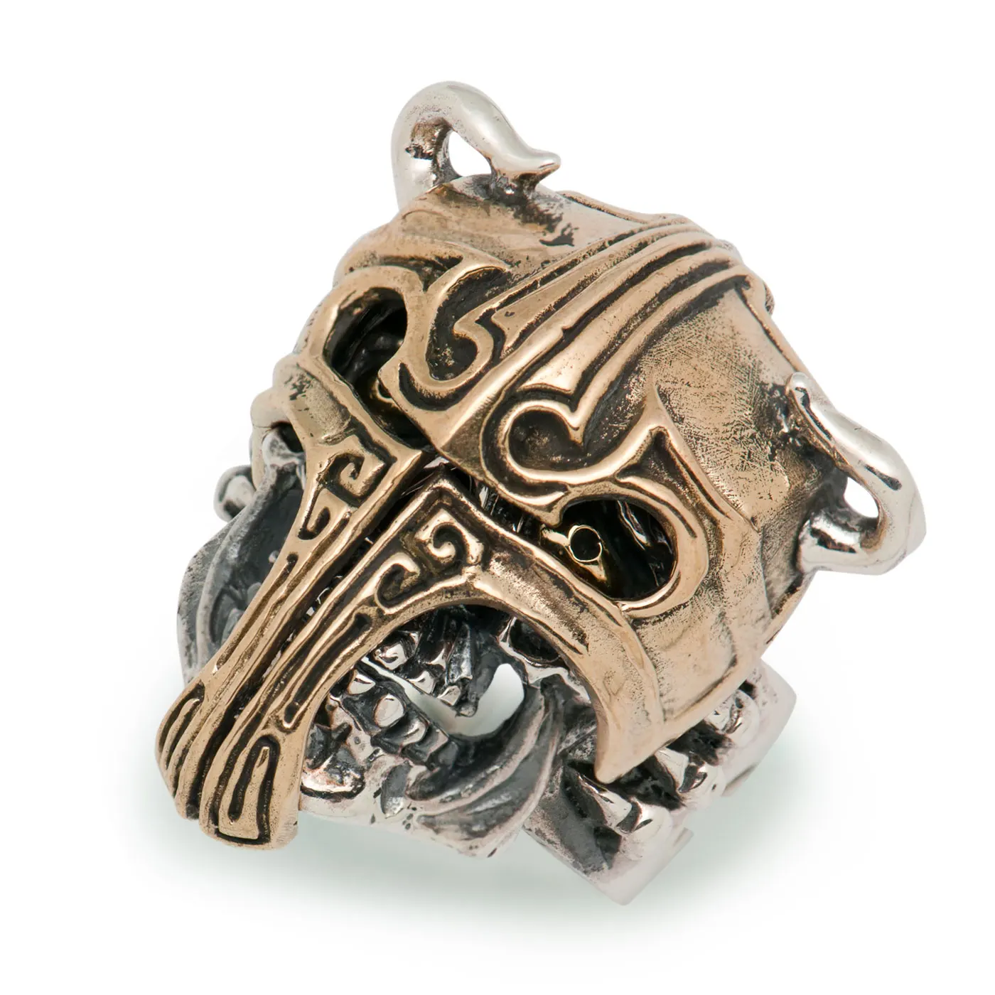 

Vintage Knight Skull 925 Sterling Silver Adjustable Men Ring