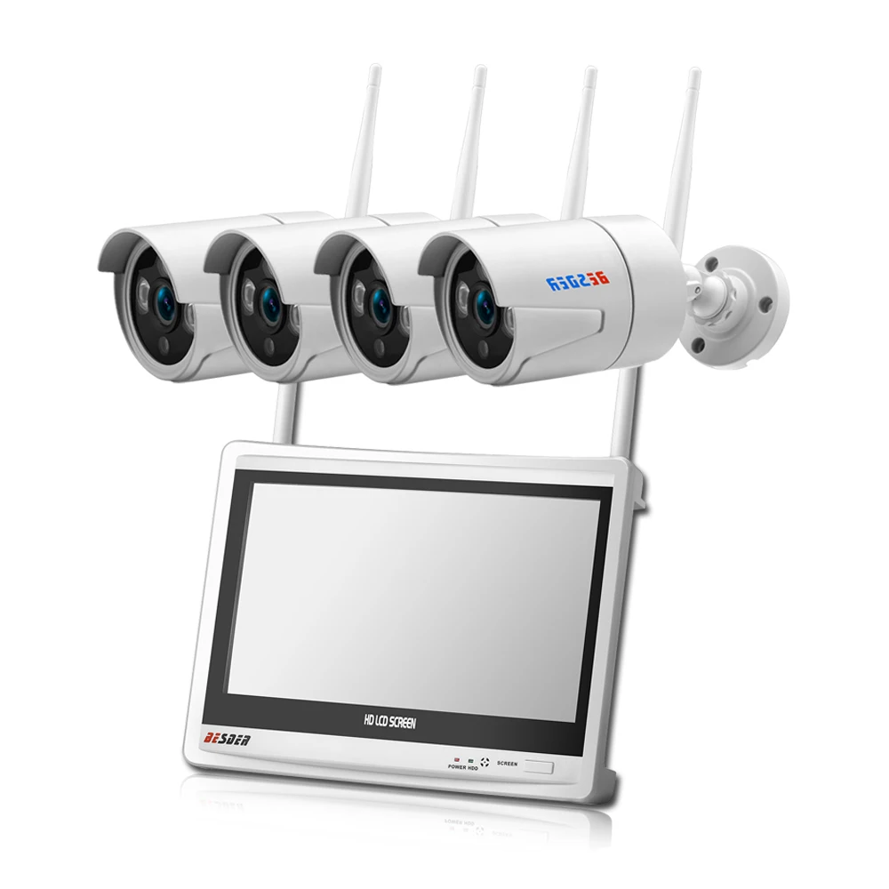 Besder 1080 P/960 P/720 P Wifi NVR CCTV система все в одном 4CH беспроводной комплект видеонаблюдения NVR с 12,5 ''ЖК-монитором 1080P IP камера