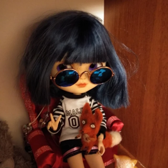 Doll Toy Cool Sunglasses For BJD Blyth American Grils Glasses Pet Toy Photo Prop Pet Glasses Toy Doll Sunglasses 5