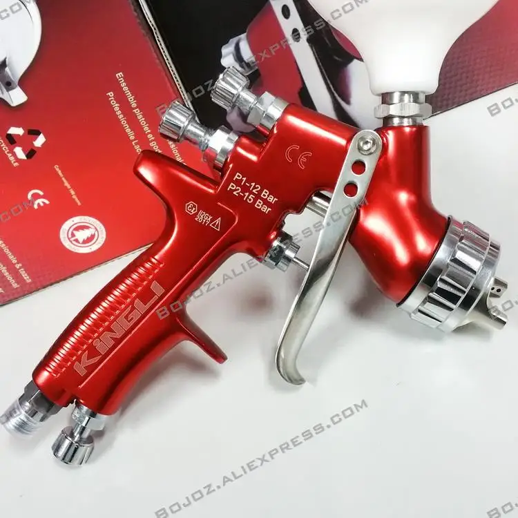 Koop Professionele GFG Air verfspuitpistool voor auto body HVLP 1.3mm geschilderd hoge effici euml;ntie spuitpistool GTI spuit verf gereedschap
