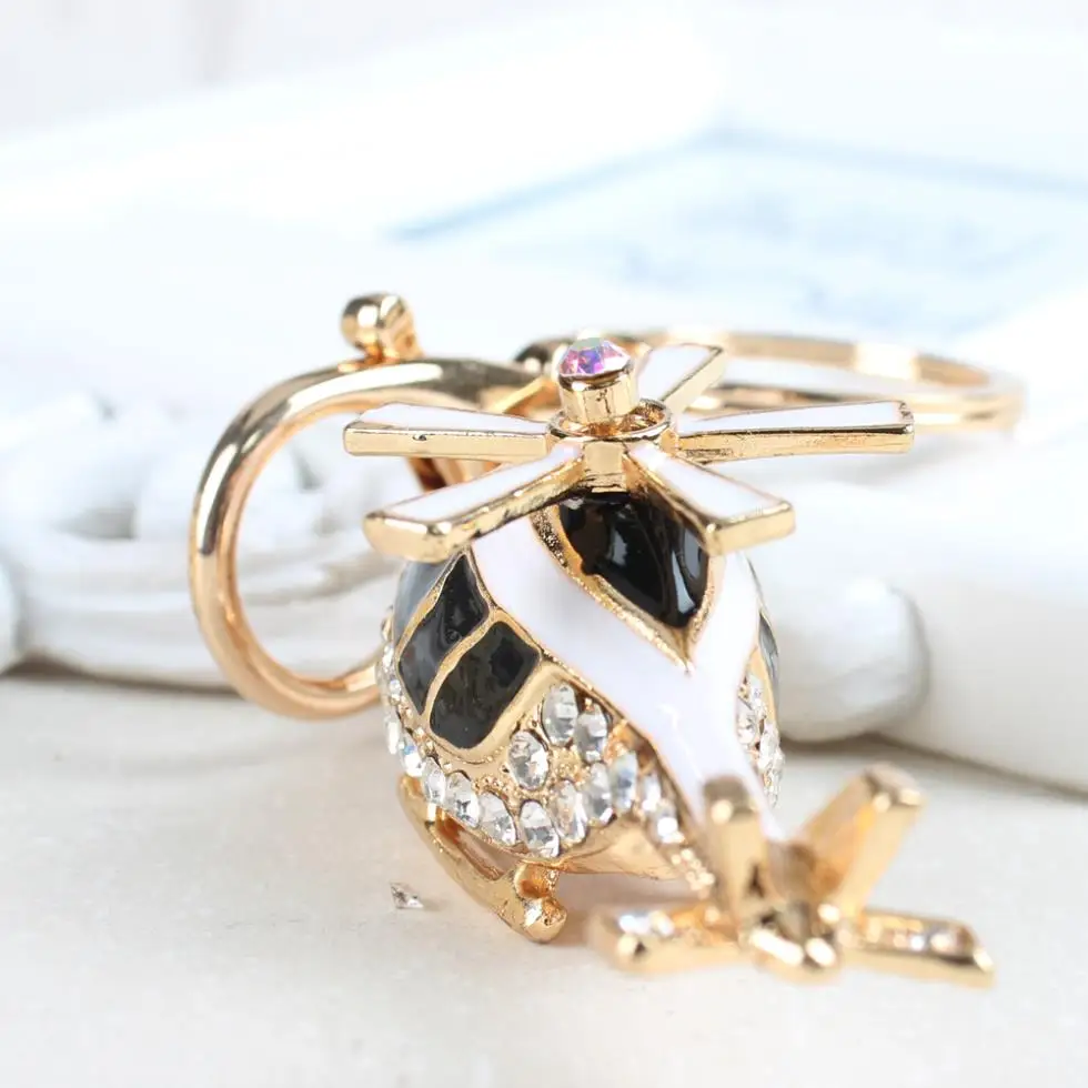 Cute Rhinestone Crystal Vivid Enamel Tiger Keychain Purse Key