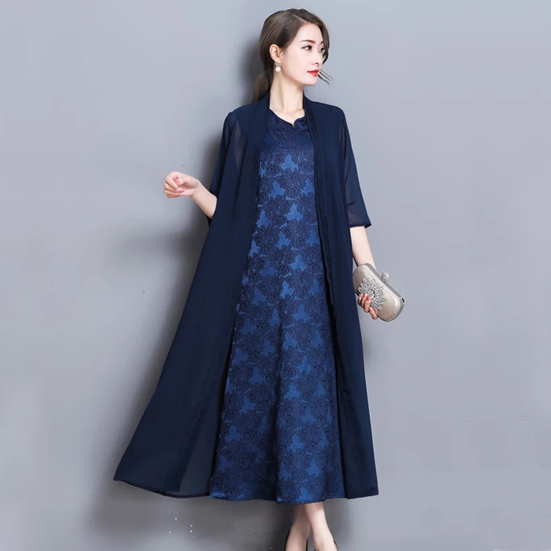 Blue dress with cardigan Clearance