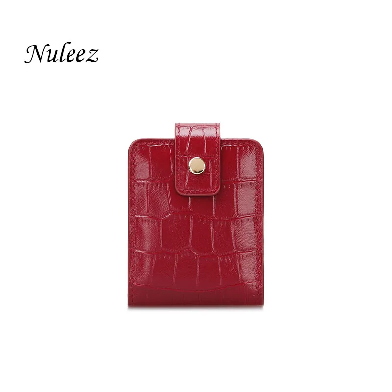 Nuleez косметичка мини с зеркалом маленькая сумка для помады женская сумка из натуральной кожи с узором «крокодиловая кожа» красная модная косметичка