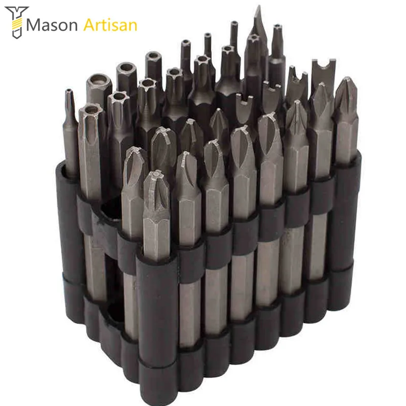 

32Pcs Cr-V special-shaped Screwdriver Bit Set Slotted Phillips Torx Hex Pozidriv Bit 6.35mm Hex Shank Power Tool Accessories