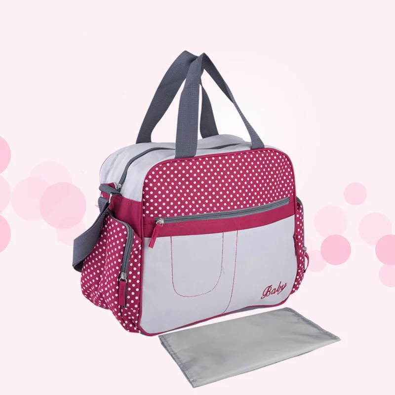  Stylish dot printing diaper bags Shoulder Messenger multifunctional mummy big stroller bag maternit