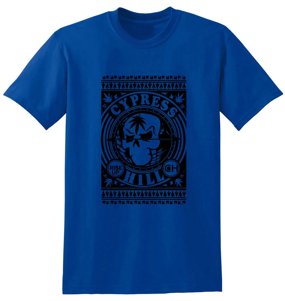Summer Mens Fashion T-Shirts Cypress Hill Rise Up Circling Printed Graphic Tees Men Tshirt Skull Cotton Short Sleeve