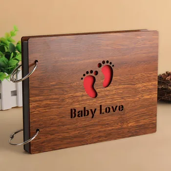 

New Arrive High quality wooden handmade diy photo album aste type personalized photo album baby grows photo album scrapbooking