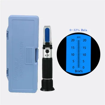 

1 set Brix tester Brix 0-32% Handheld Honey Refractometer honey concentration meter For Baume Degree/Sugar Content/Water Content