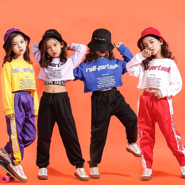 Acheter Vêtements Hip Hop pour enfants, Costume de danse de rue Jazz pour  filles, ensemble sweat-shirt et pantalon pour enfants, vêtements de danse  de salle de bal, vêtements de scène