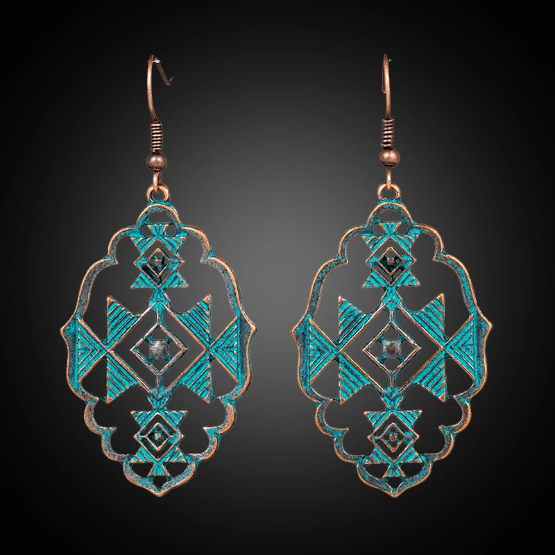 

Antique Bronze Hollow India Ethnic Dangle Drop Hanging Earrings for Women 2018 Fashion Jewelry Accessories Gifts