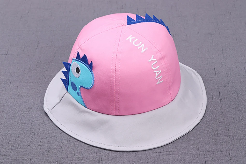 Детское ведро шапки для девочек и мальчиков, пляжные шляпы Панамы, солнцезащитная Кепка, детская хлопковая шапка с динозавром для малышей на осень