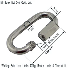 M6 Нержавеющая сталь 304 винт овальные быстрое соединение карабин кольцо для цепи 20 штук