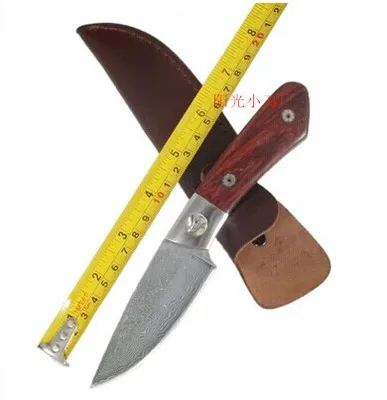 

High quality campping knife Cocoa wood Fixed Blade knife Outdoor save survival field portable multifunctional Swiss knife