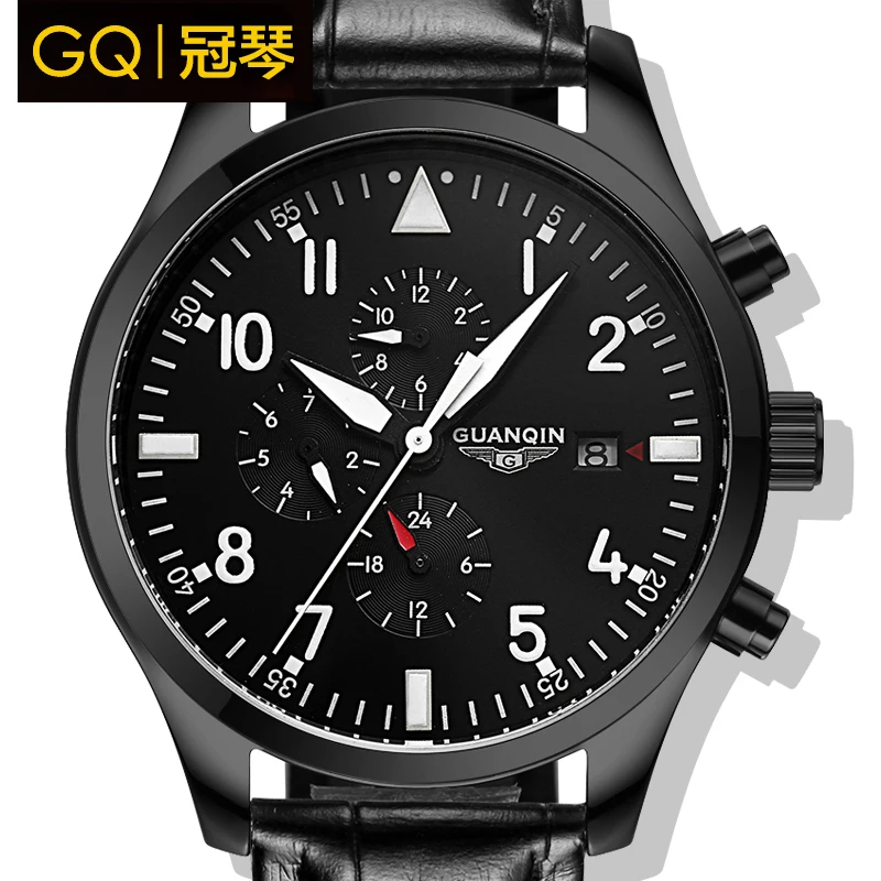 Watches Men 2016 brand GUANQIN Army Watches Sport Military Men Wristwatch Automatic Mechanical Movement Black  Luxury watch men