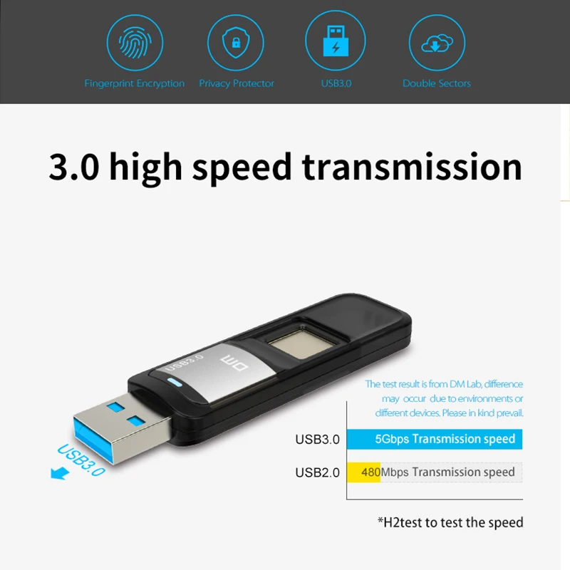 DM PD061 USB флеш-накопитель с зашифрованным отпечатком пальца 128 ГБ флеш-накопитель 64 ГБ флеш-накопитель безопасная память usb 3,0 диск 32 Гб флешка