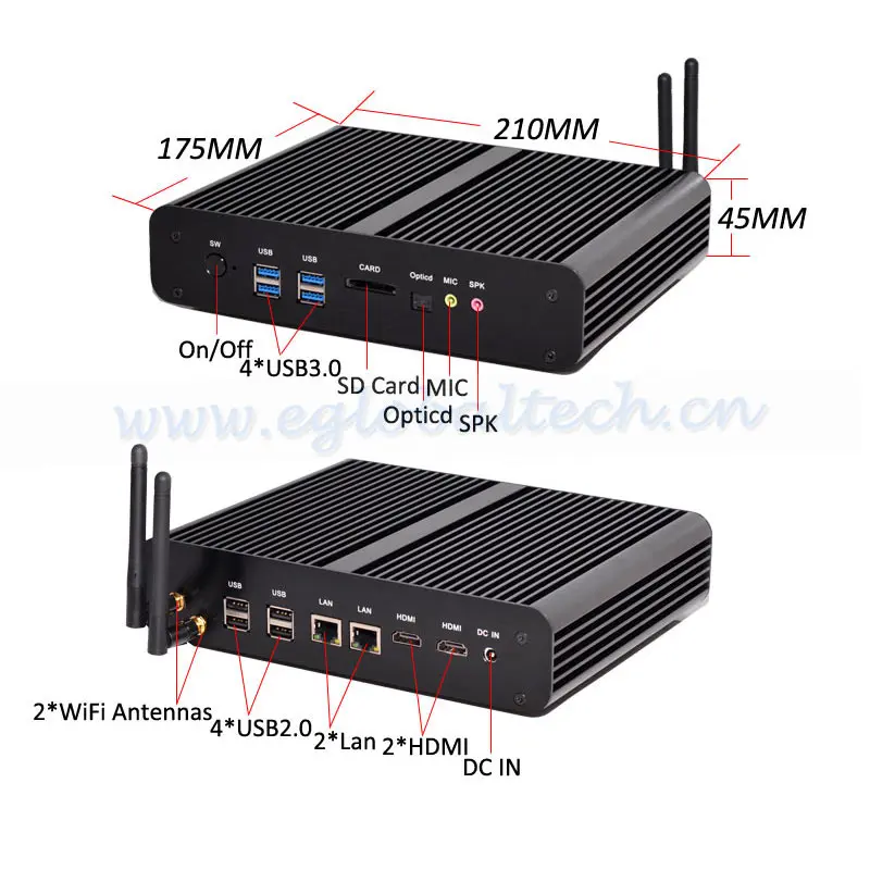 Мини ПК Eglobal с процессором Intel 5 го поколения i7 5500U мини компьютер Windows 10 4K HD HTPC Mini Itx