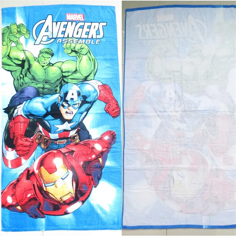 

The Avengers Towels/Children Cotton 140*72CM Superhero Printed Beach Towel/Kids Cartoon Spiderman Swimming Bath Towel