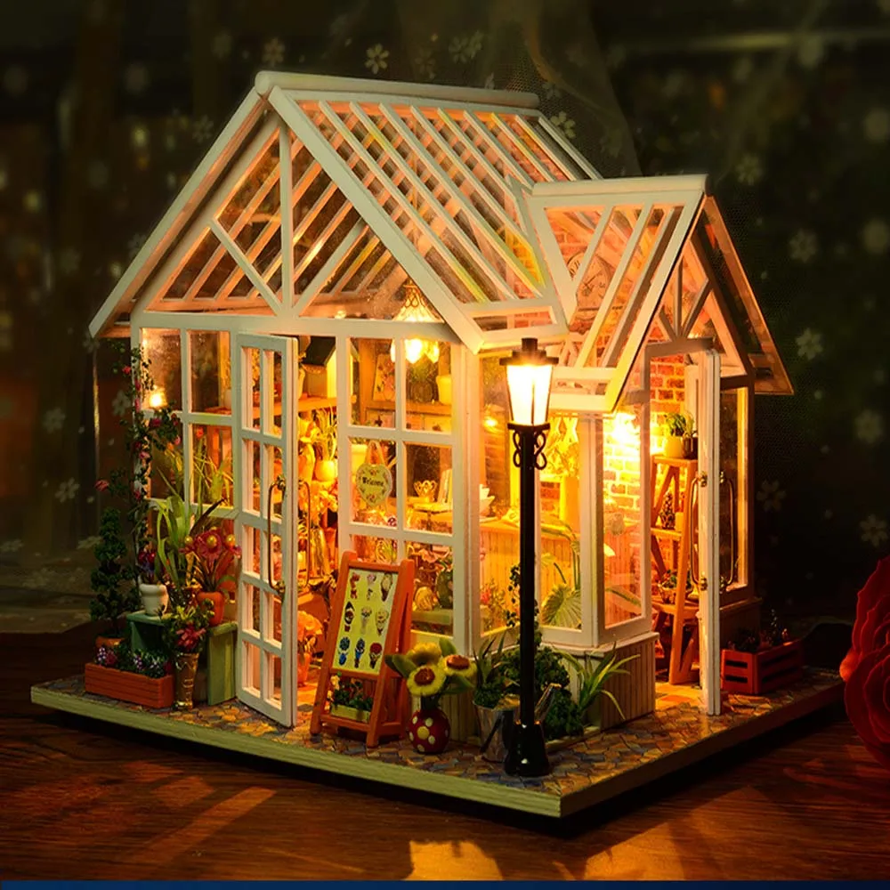 DIY кукольный домик деревянные домики миниатюры для куклы, кукольная мебель, набор кукольных игрушечные дома для детей, подарок Соса теплица