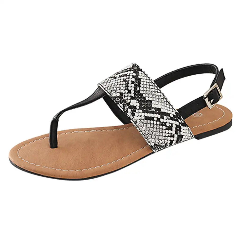 snakeskin thong sandals