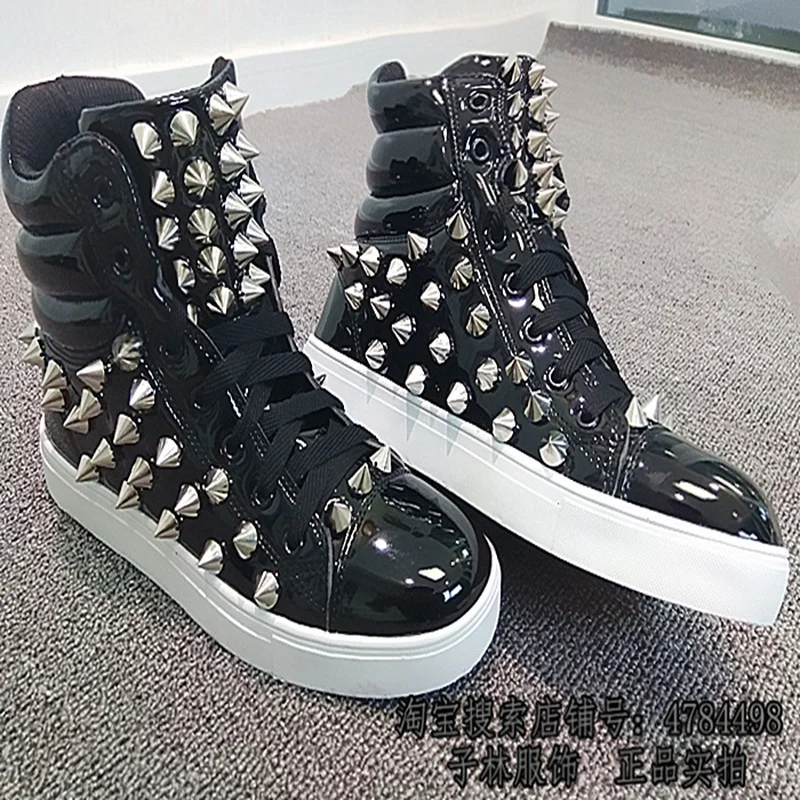 Cool High Dance Performance Shoes Tide Male Singer Punk Personality Hip