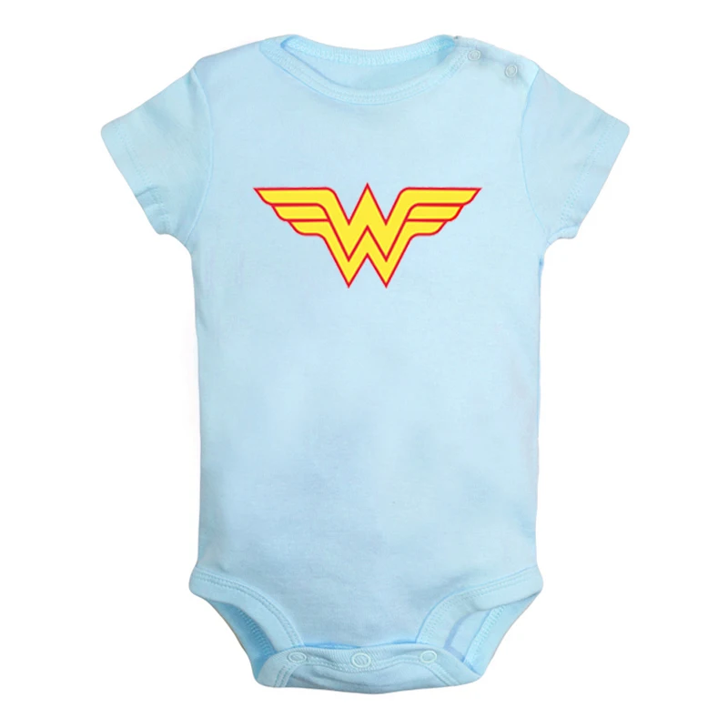 Animation Girl Power Wonder Woman Bat women Super women Newborn Baby Girl Boys Clothes Short Sleeve Romper Jumpsuit Outfits - Цвет: ieBodysuits1192BL