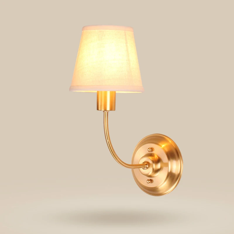 

2017 new European study lighting village dining room bedroom bedside copper wall lamp