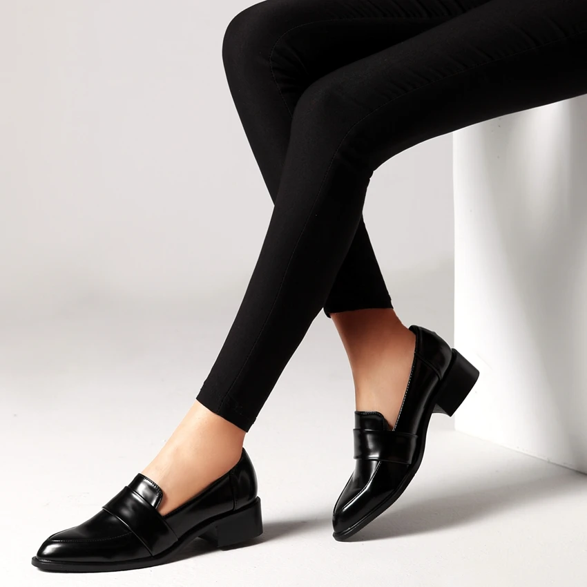 Zapatos de tacón cuadrado de charol para mujer, calzado de oficina, color  negro, para verano, 4,5 CM|Zapatos de tacón de mujer| - AliExpress