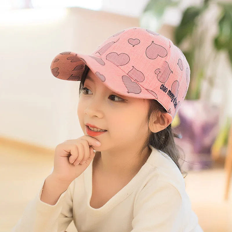 

Love baseball cap flat along the children's hat Korean version of 2019 spring new sun