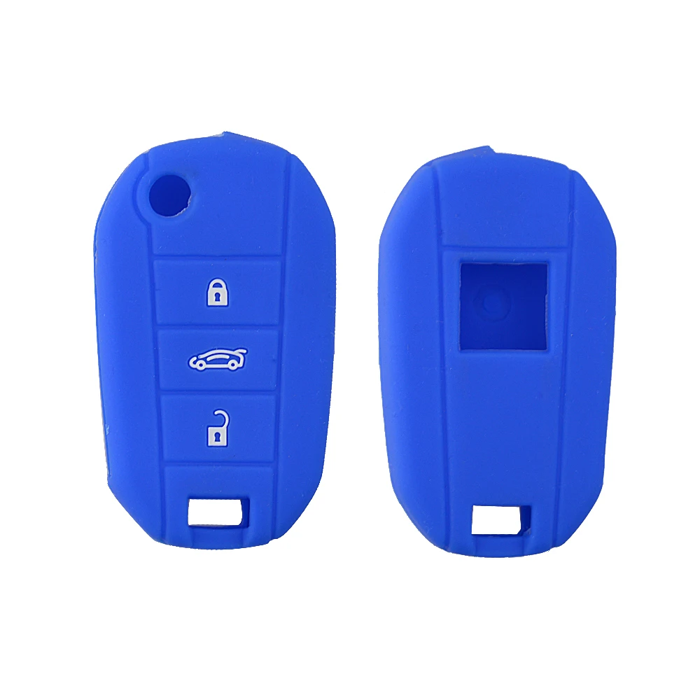 silicone 3 button car key shell for Peugeot 4