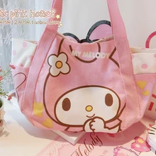 Kawaii hello kitty my Melody Холщовая Сумка для покупок женская сумка для обеда с рисунком складной продуктовый карман для девочек