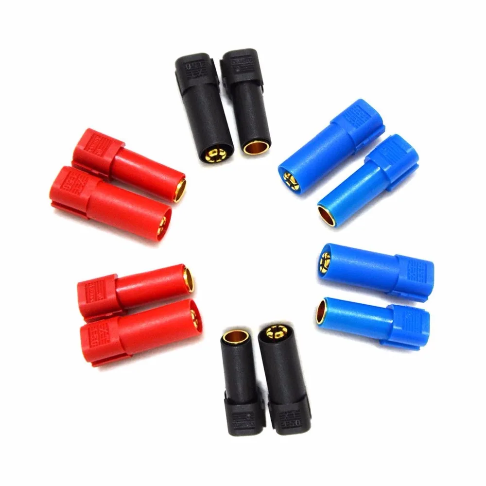 

6 Pairs XT150 Connector Adapter Male Female Plug 6mm Gold Banana Bullet Plug