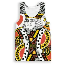 ALMOSUN Poker King 3D сплошным принтом майка Hipster пляж без рукавов Hipster летняя уличная одежда футболка Для мужчин Для женщин челнока