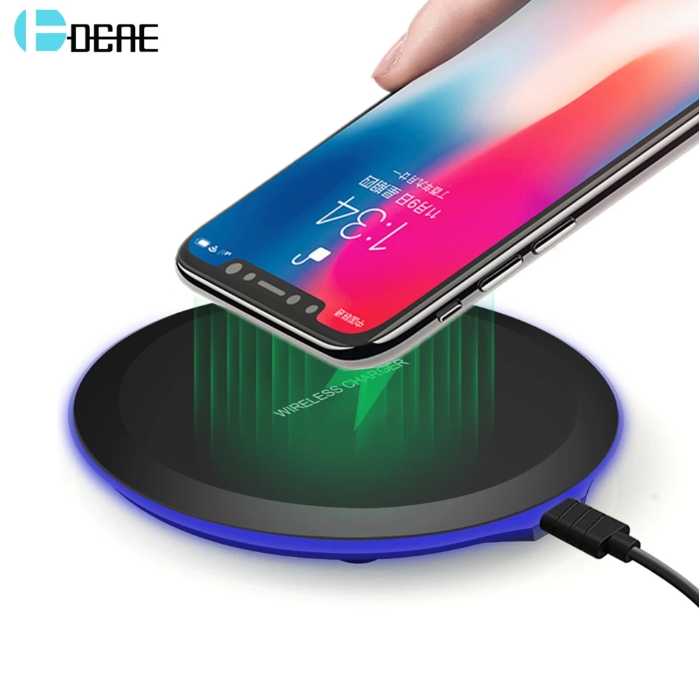 DCAE Qi Wireless Charger for iPhone XS Max XR X 8 Plus USB Desktop Wireless Charging Pad for Samsung Galaxy S8 S9 Note 9 8 S6 S7 DCAE Qi Wireless Charger for iPhone XS Max XR X 8 Plus USB Desktop Wireless Charging Pad for Samsung Galaxy S8 S9 Note 9 8 S6 S7