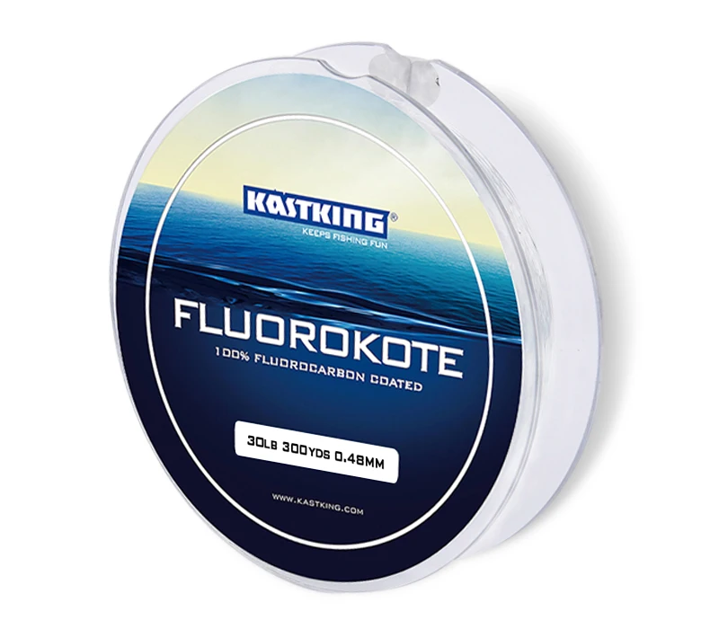 KastKing Fluorokote Strong Fishing Line Abrasion Resistance 4-30LB 0.18-0.48mm Fluorocarbon Coated for Bass Carp Fishing