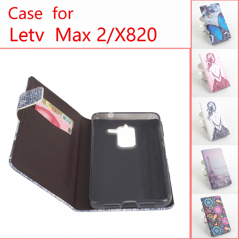 

phone case for Letv Max 2/X820 High Quality Pattern Flip Leather Case Cover with stand function and card slots